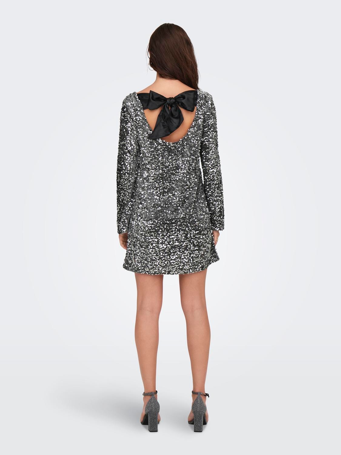 JDYSARA L/S BOW SEQUINS DRESS