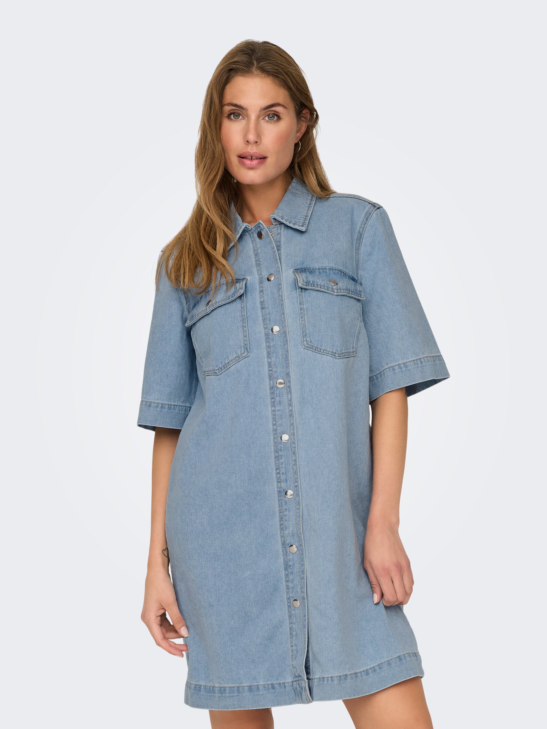 ONLBELLE S/S BUTTON DRESS DNM