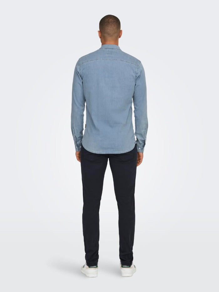 ONSCONRAD SLIM LS CHAMBRAY STRETCH SHIRT