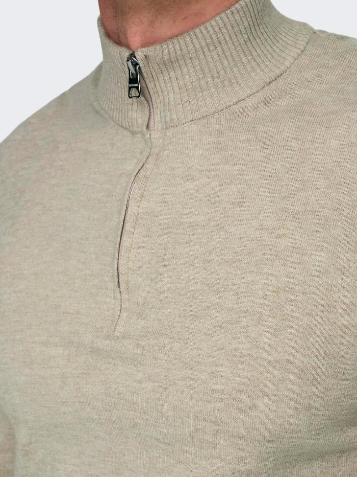 ONSLOUI REG 12 MEL HALF ZIP KNIT