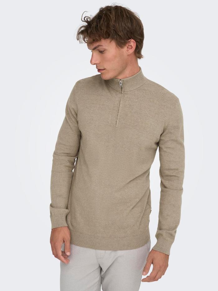 ONSLOUI REG 12 MEL HALF ZIP KNIT