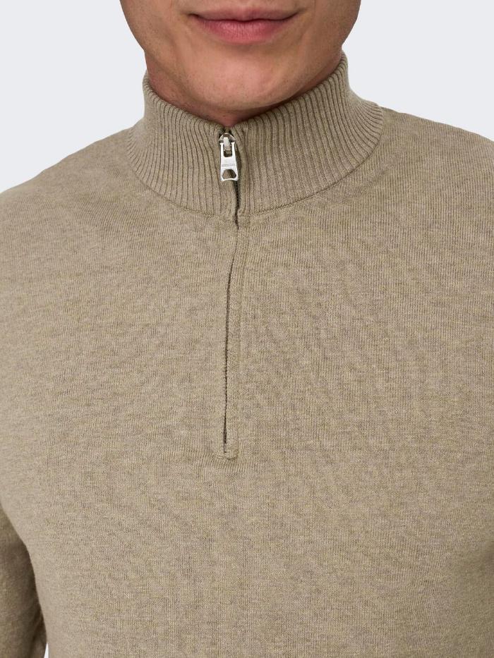 ONSLOUI REG 12 MEL HALF ZIP KNIT