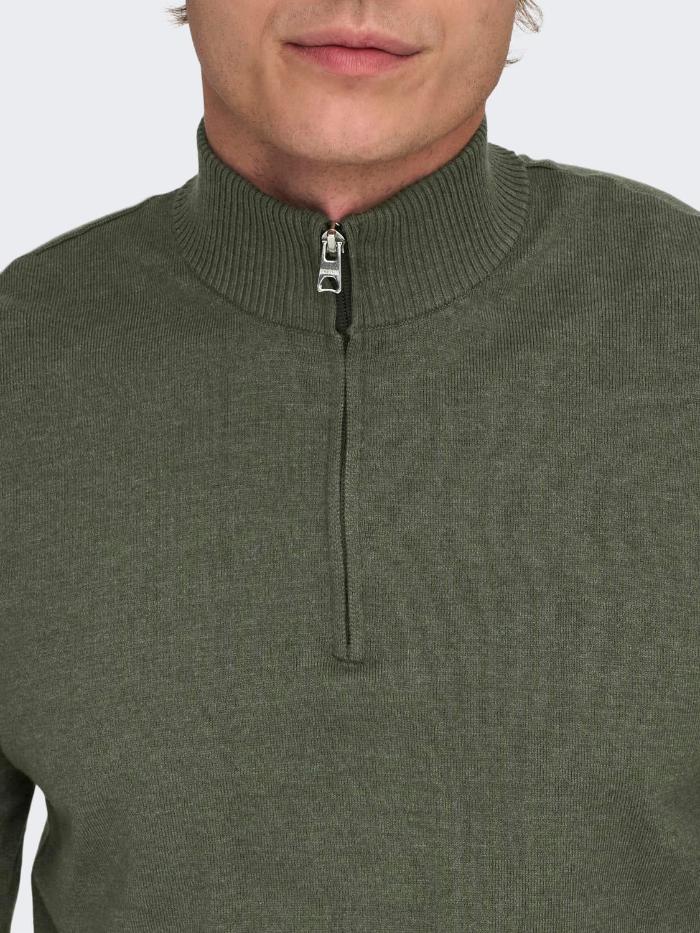 ONSLOUI REG 12 MEL HALF ZIP KNIT