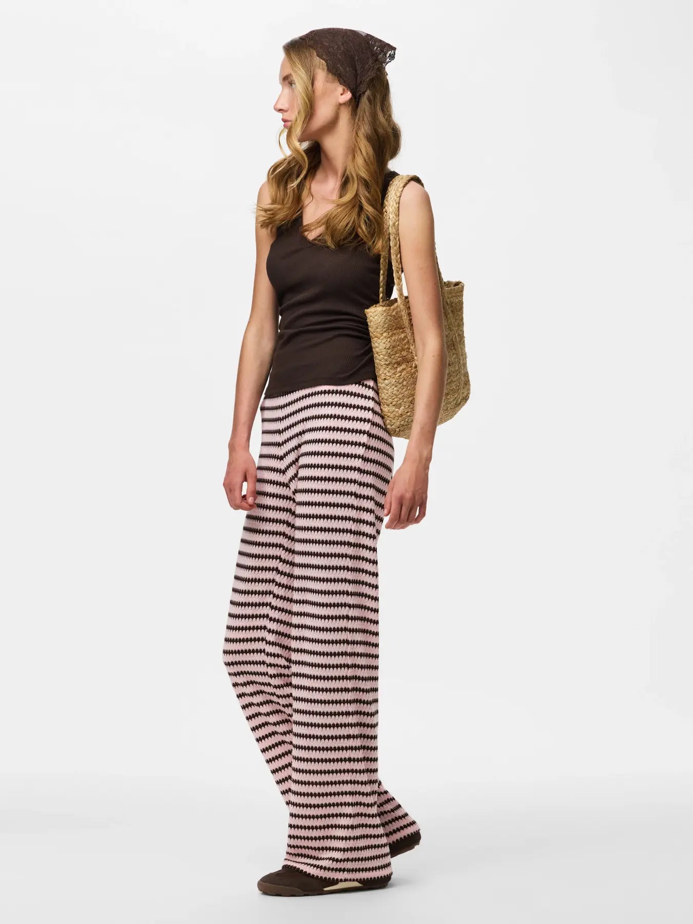 PCJEYA HW WIDE KNIT PANT