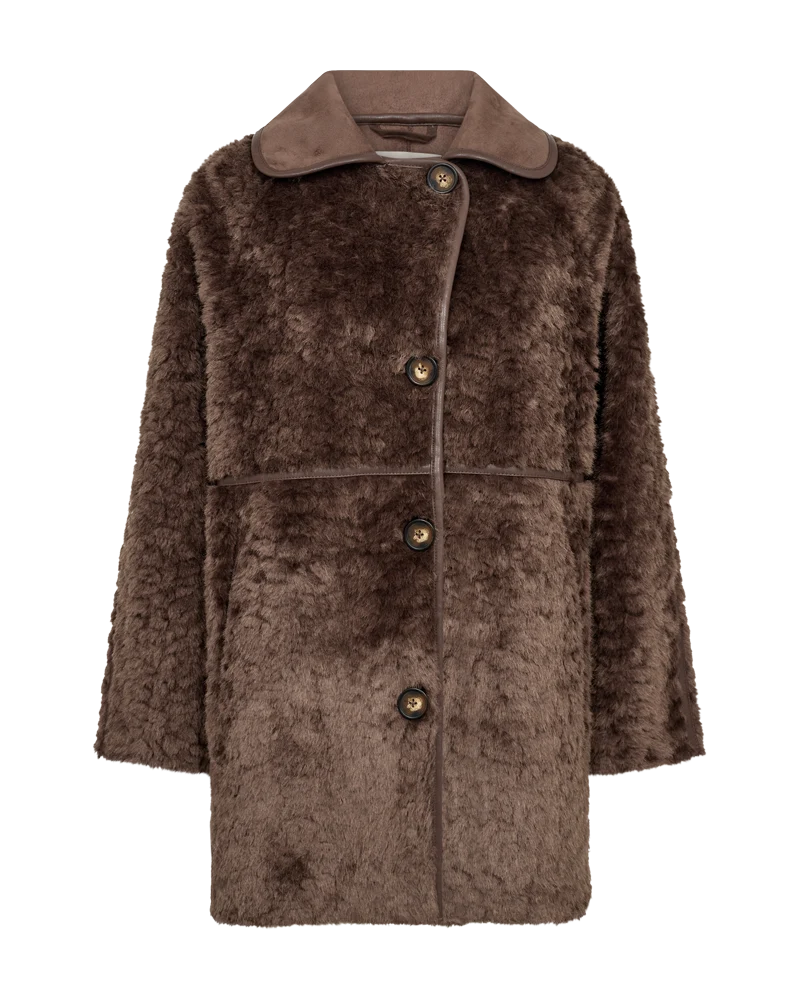 Freequent FQloddy Fake Fur Jakke Morel