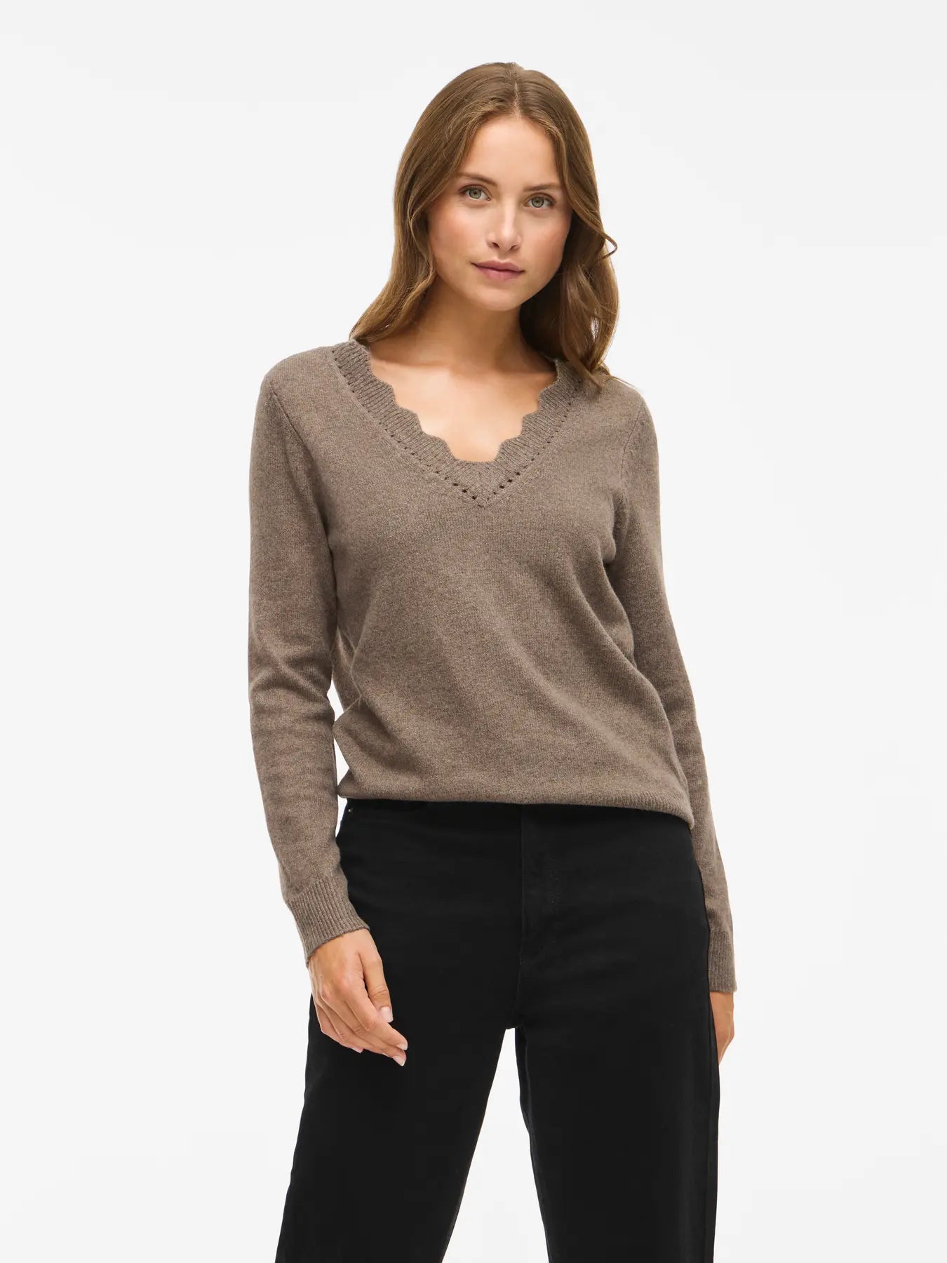 VINIKOLINA V-NECK L/S KNIT TOP