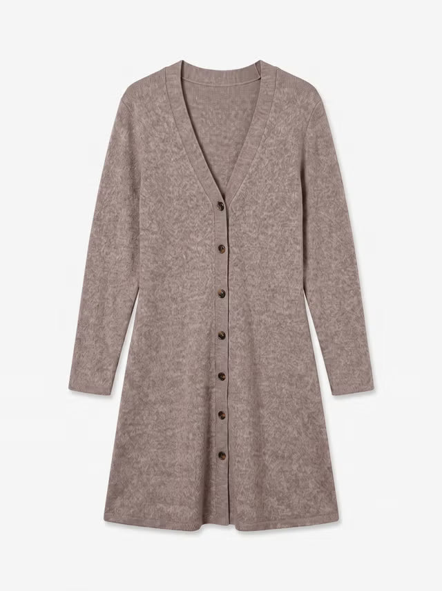 VMDOFFYJAQUARD LS V-NK BUTTON DRESS