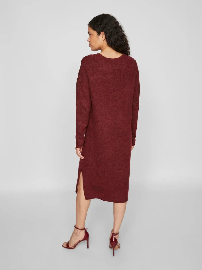 VIMA V-NECK L/S KNIT DRESS