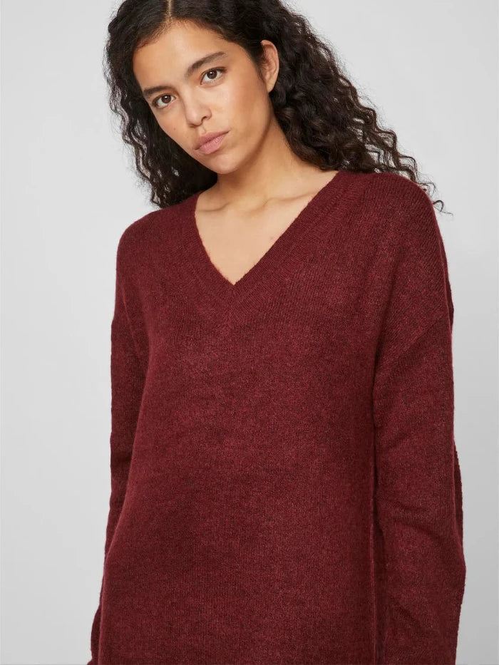 VIMA V-NECK L/S KNIT DRESS