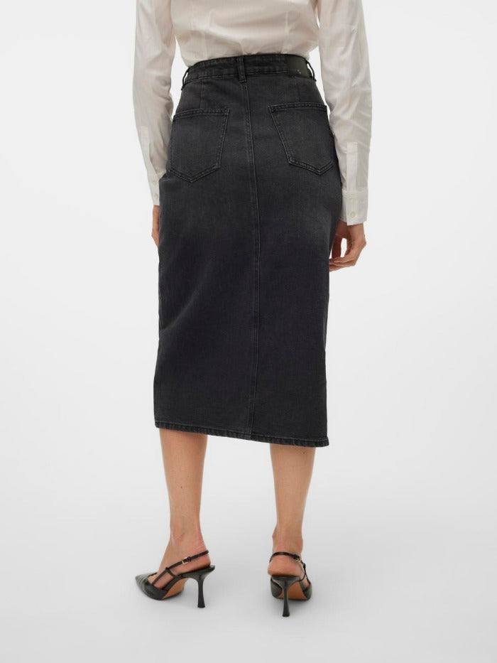 VMVERI HR CALF DENIM SKIRT