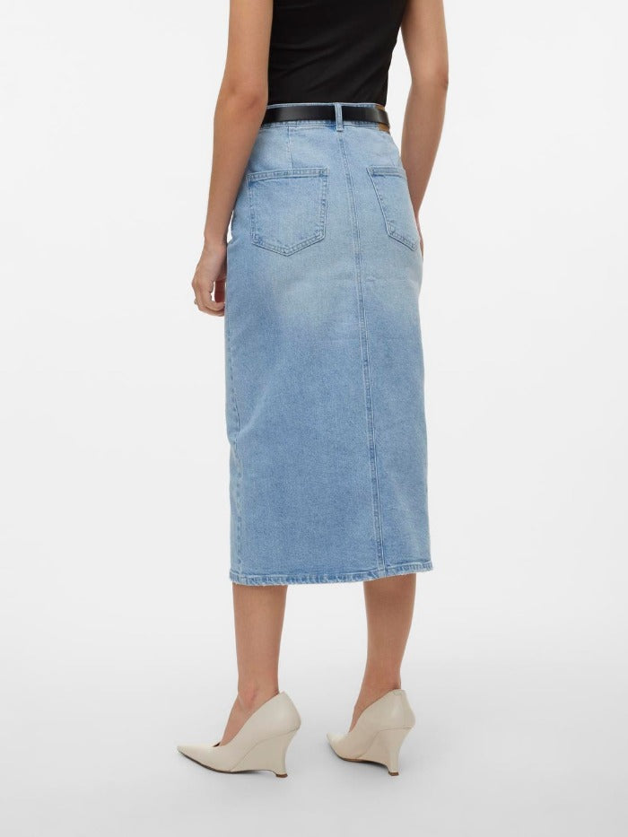 VMVERI HR CALF DENIM SKIRT