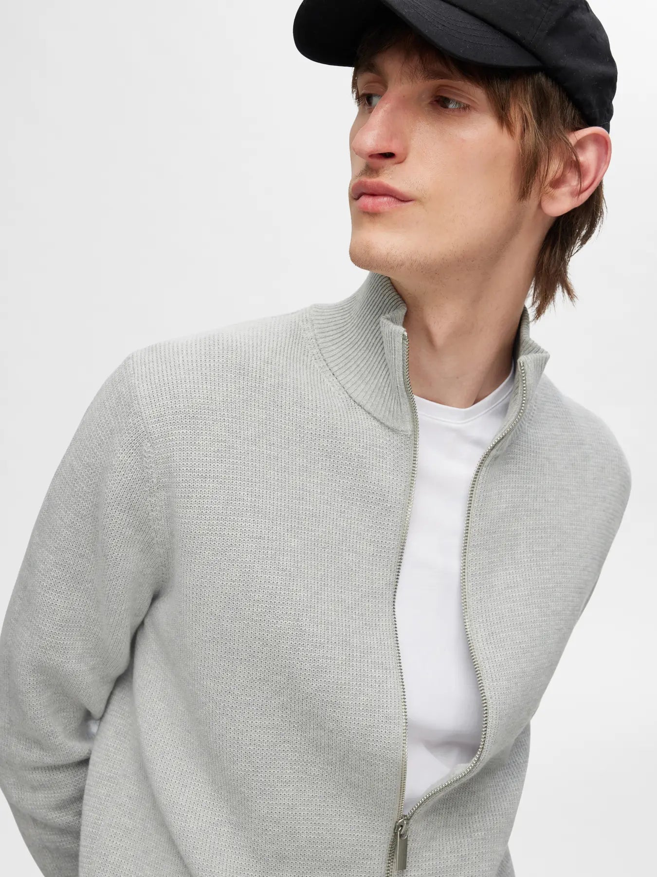 SLHDANE LS KNIT STRUCTURE FULL ZIP