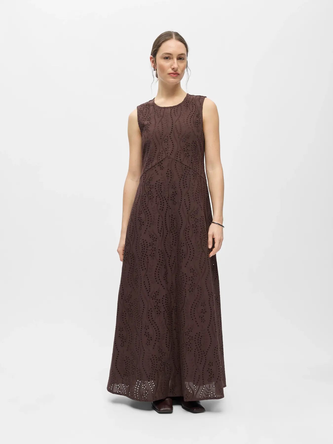 OBJJOVANNA S/L LO O-NECK LONG DRESS
