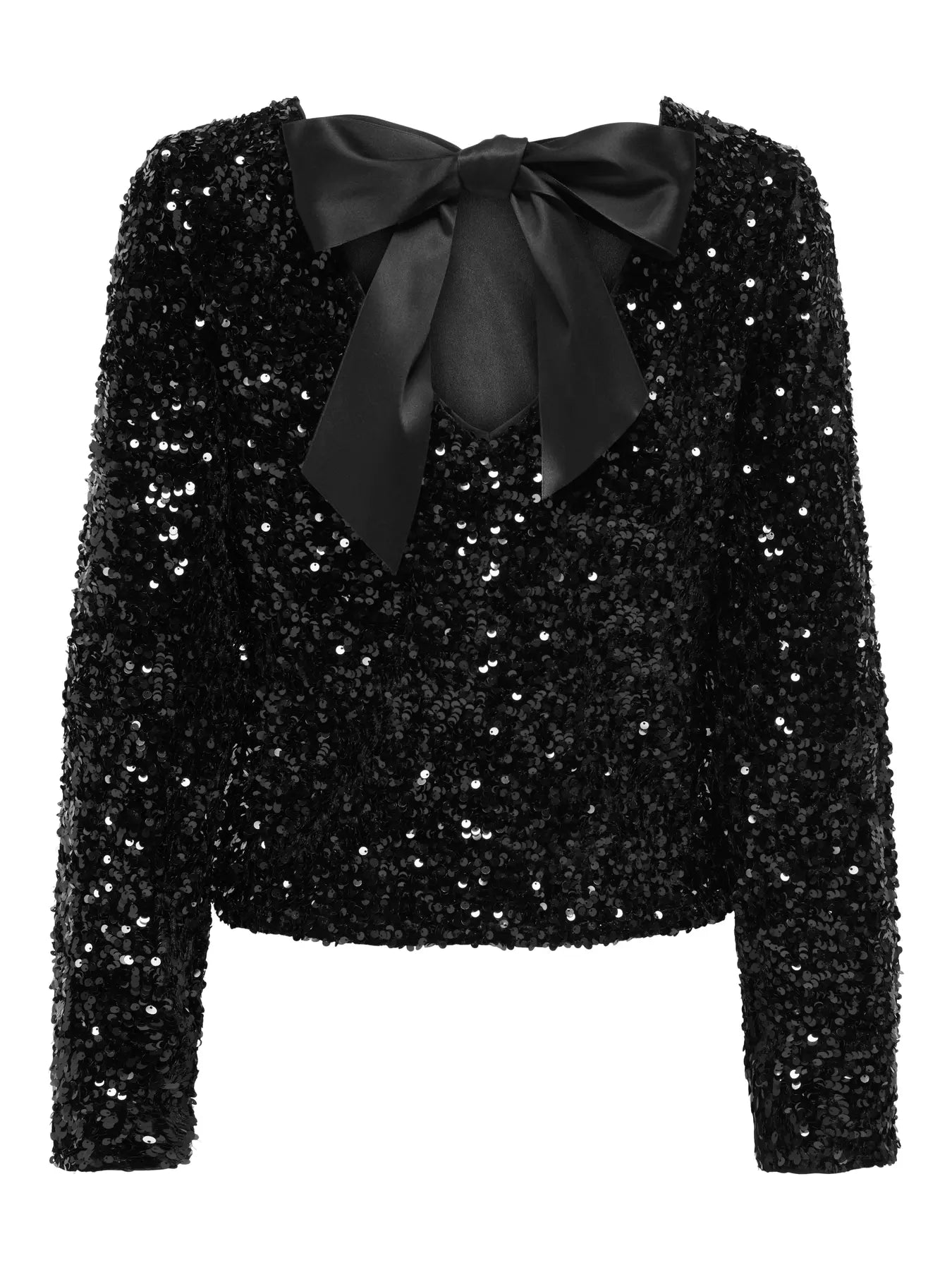 ONLCONFIDENCE L/S SEQUIN BOW TOP
