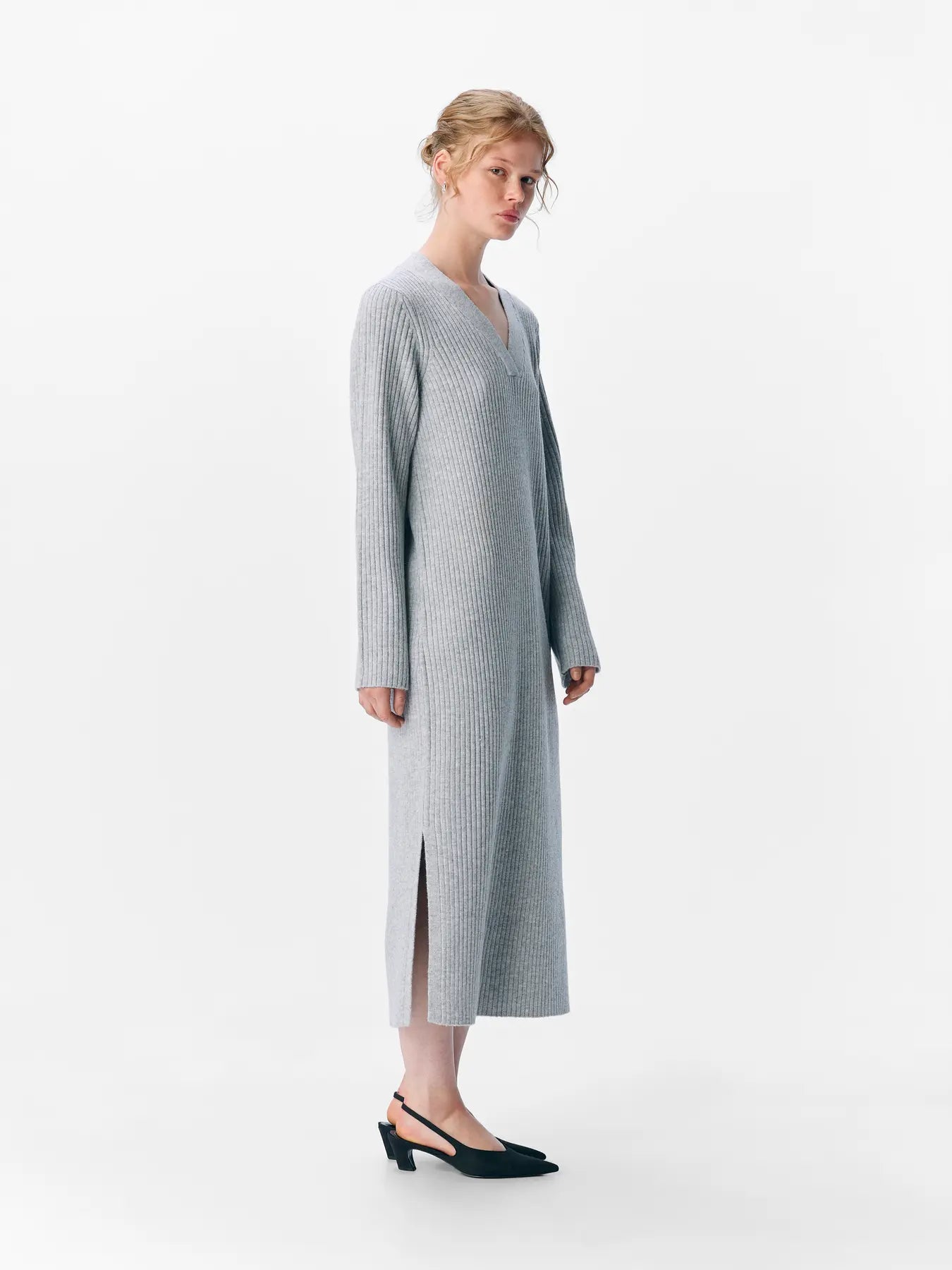 OBJELVA L/S RE V-NECK KNIT DRESS
