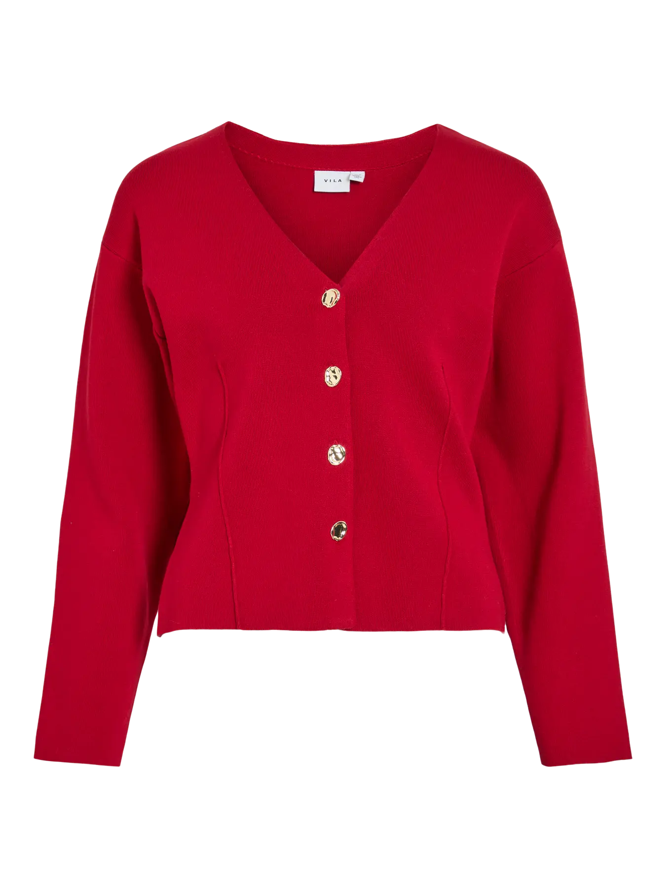 VISWAY V-NECK L/S WAIST KNIT CARDIGAN