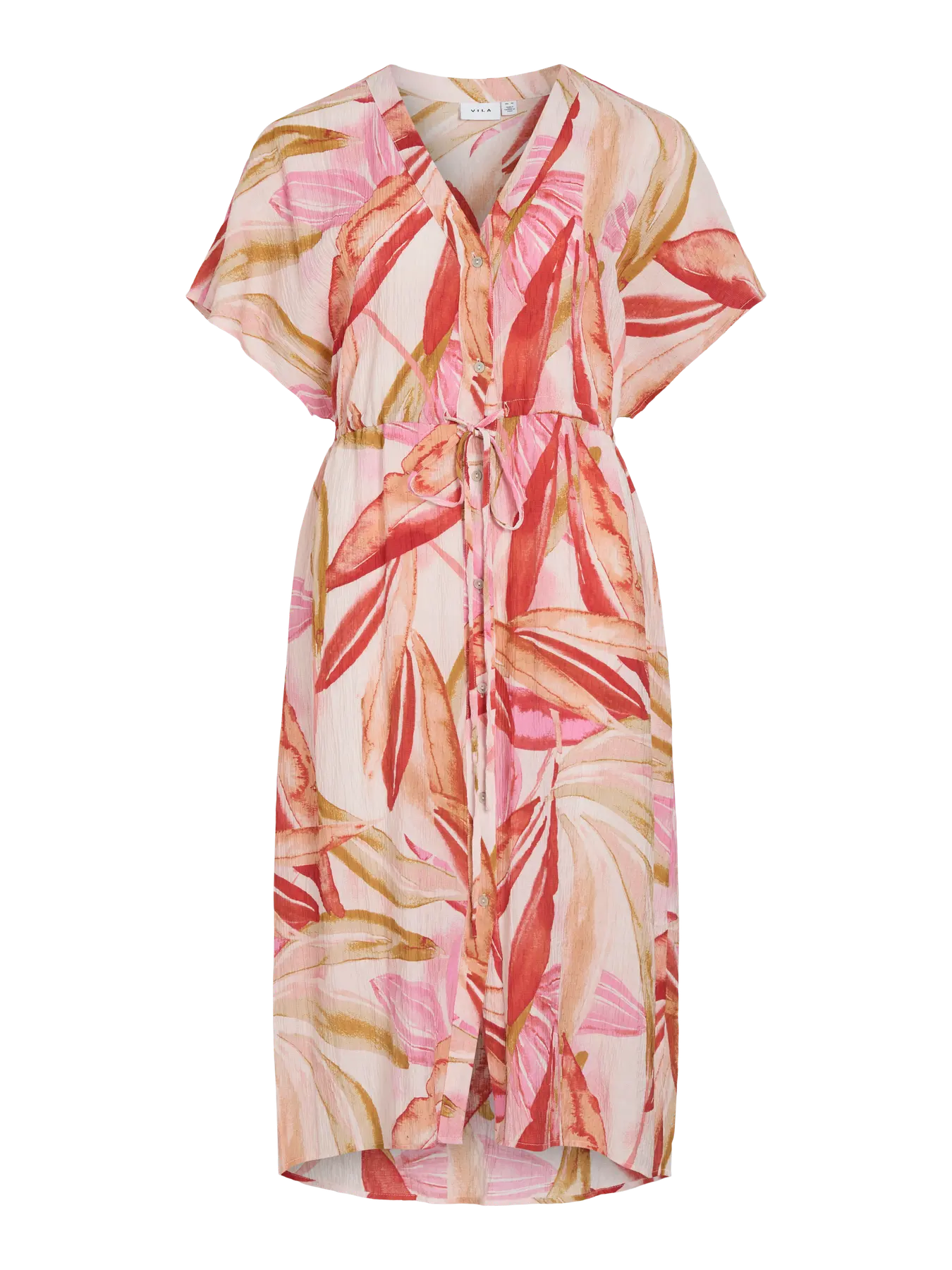 VILIMIA PRI V-NECK S/S MIDI DRESS