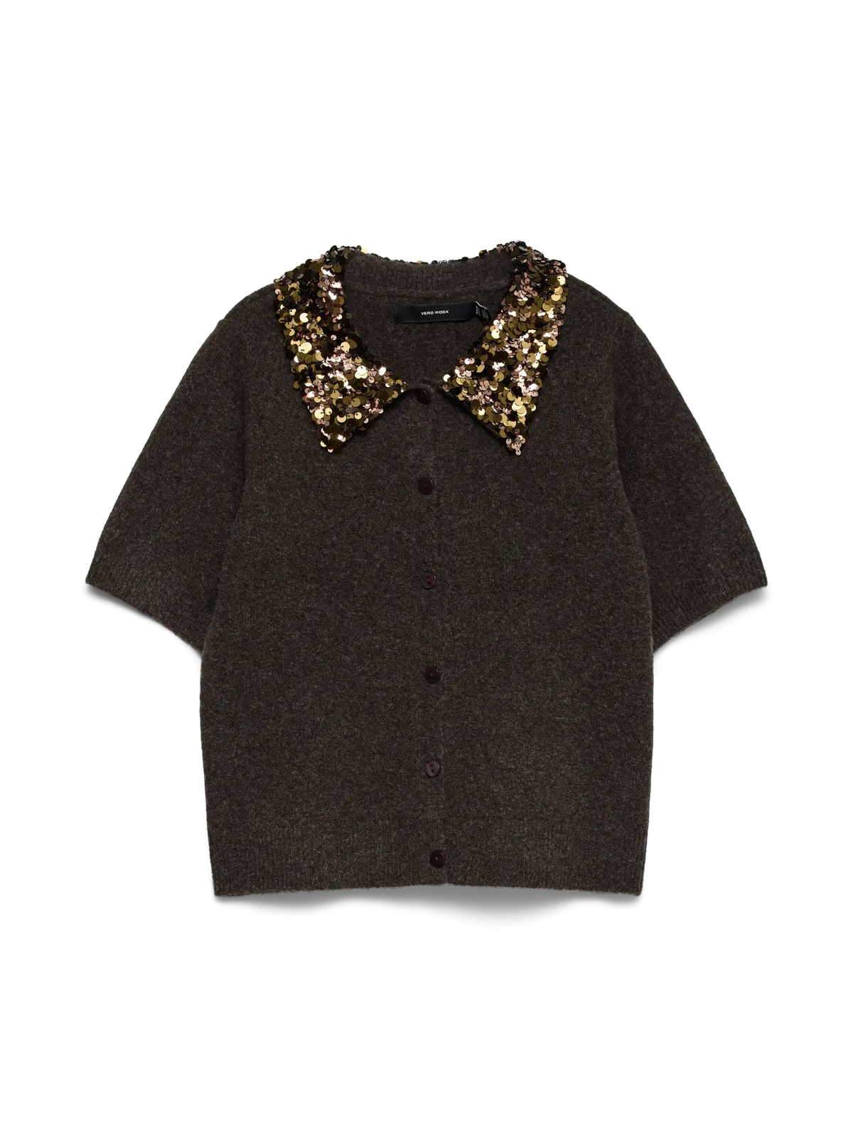 VMJONAH 2/4 O-NECK SEQUINCE COLLAR CARDI